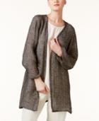 Eileen Fisher Organic Linen-blend Open-front Jacket