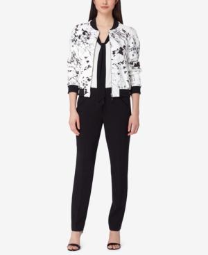 Tahari Asl Printed Bomber Jacket