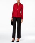 Le Suit Contrast Tweed Two-button Pantsuit