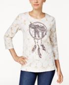 Alfred Dunner Printed Elephant Graphic Top
