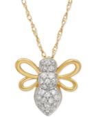 Diamond Bee Pendant Necklace (1/10 Ct. T.w.) In 10k Gold
