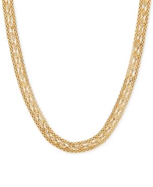 18 Twisted Popcorn Link Collar Necklace In 10k Gold