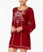 Crystal Doll Juniors' Embroidered Peasant Dress