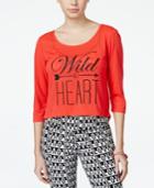 Material Girl Active Juniors' Wild Glitter Graphic Crop Top, Only At Macy's
