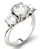 Moissanite Round Three Stone Ring (3-1/10 Ct. Tw.) In 14k White Gold