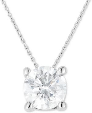 Diamond Solitaire 18 Pendant Necklace (1-1/4 Ct. T.w.) In 14k White Gold