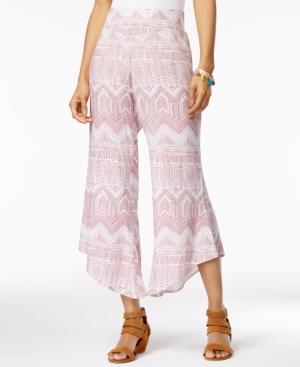 Rewash Juniors' Printed Asymmetrical-hem Soft Pants