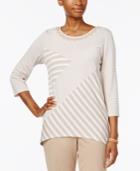 Alfred Dunner Patchwork Beaded-neck Top
