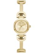 Dkny Women's City Link Gold-tone Stainless Steel Half-bangle Bracelet Watch 24mm, Created For Macy's