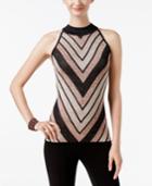 Inc International Concepts Petite Metallic Chevron Sweater, Only At Macy's