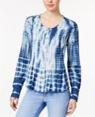 William Rast Fairah Printed Pintuck Top
