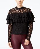 Chelsea Sky Lace Cutout-back Ruffled Top, Only At Macy's
