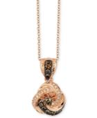 Le Vian Chocolatier Diamond Knot 18 Pendant Necklace (1/3 Ct. T.w.) In 14k Rose Gold