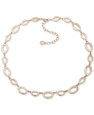 Anne Klein Gold-tone Oval Link Collar Necklace, 16 + 3 Extender