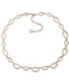 Anne Klein Gold-tone Oval Link Collar Necklace, 16 + 3 Extender