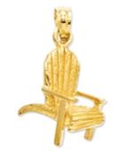 14k Gold Charm, Adirondack Beach Chair Charm