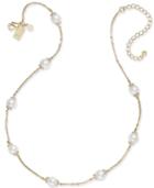 Kate Spade New York Gold-tone Pave & Imitation Pearl Station Necklace