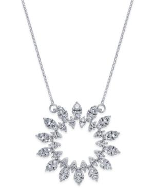 Diamond Sun Pendant Necklace (1-1/2 Ct. T.w.) In 14k White Gold