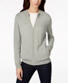 Charter Club Zip-front Cashmere Cardigan, Created For Macy's