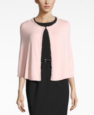 Calvin Klein Embellished Faux Pearl Capelet Evening Wrap