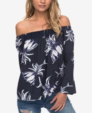 Roxy Juniors' Cotton Print Off-the-shoulder Top