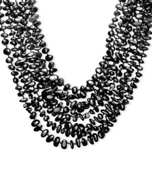 Onyx Necklace, Eight Row Onyx Chip