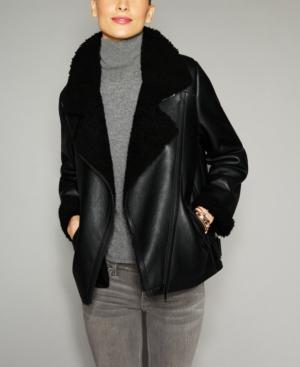 The Fur Vault Shearling Lamb Moto Jacket