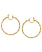 Sis By Simone I Smith 18k Gold Over Sterling Silver Earrings, Laser And Diamond-cut Extra Large Hoop Earrings