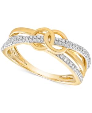 Wrapped Diamond Double Circle Ring (1/6 Ct. T.w.) In 10k Gold, Created For Macy's
