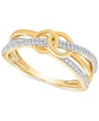 Wrapped Diamond Double Circle Ring (1/6 Ct. T.w.) In 10k Gold, Created For Macy's