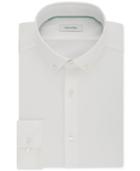 Calvin Klein Men's Steel Slim-fit Non-iron Performance Stretch Button Down White Dress Shirt