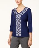 Alfred Dunner Gypsy Moon Embellished Top