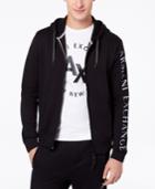 Armani Exchange Men's Logo-print Full-zip Hoodie