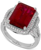 Lab-created Ruby (10-1/5 Ct. T.w.) White Sapphire (3/8 Ct. T.w.) Ring In Sterling Silver