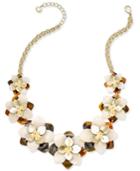 Charter Club Gold-tone Tortoiseshell-look Flower Statement Necklace, Only At Macy's