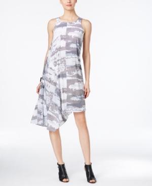 Alfani Prima Graphic-print Asymmetrical Dress, Only At Macy's