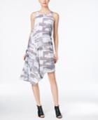 Alfani Prima Graphic-print Asymmetrical Dress, Only At Macy's