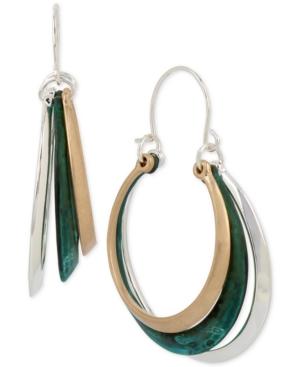 Robert Lee Morris Soho Two-tone Patina Hoop Earrings
