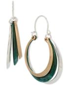 Robert Lee Morris Soho Two-tone Patina Hoop Earrings