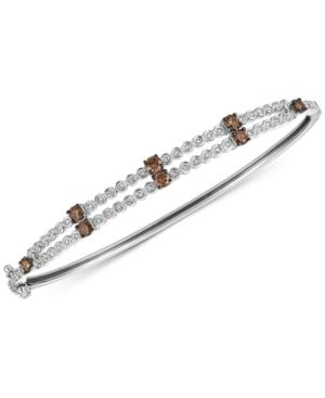 Le Vian Chocolatier Diamond Two-row Bangle Bracelet (1-1/10 Ct. T.w.) In 14k White Gold