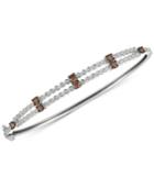 Le Vian Chocolatier Diamond Two-row Bangle Bracelet (1-1/10 Ct. T.w.) In 14k White Gold
