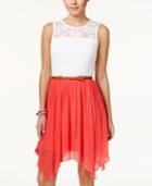 Bcx Juniors' Handkerchief-hem Fit & Flare Dress