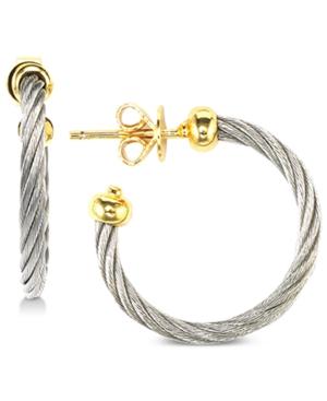 Charriol Hoop Earrings In Stainless Steel & Gold-tone Pvd Stainless Steel