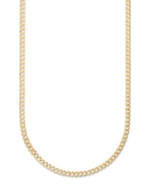 Men's 14k Gold Necklace, 3-3/5mm Curb Chain