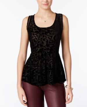Jessica Simpson Regine Floral Burnout Peplum Top
