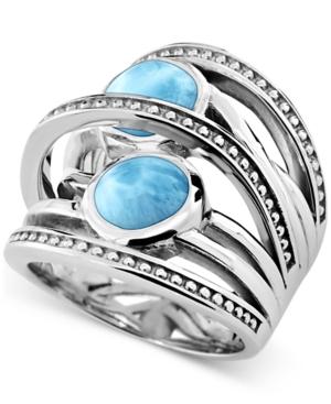 Marahlago Larimar Statement Ring In Sterling Silver