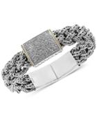 Diamond Pave Woven Bracelet (1/2 Ct. T.w.) In Sterling Silver & 18k Gold