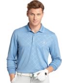 Izod Diamond-pattern Long-sleeve Polo