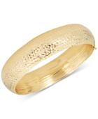 Textured Wide Bangle Bracelet In 14k Gold