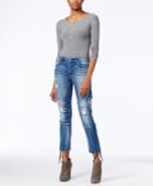True Religion Halle Ripped Cargo Jeans, Cast Off Wash